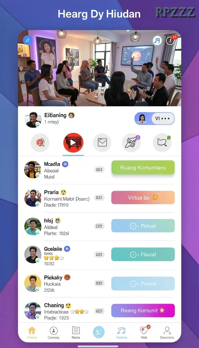 Cuplikan layar TTT888 — menu navigasi