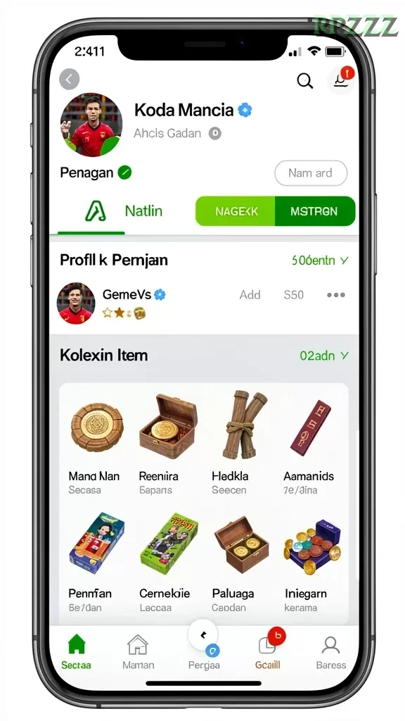 Cuplikan layar GIM999 — menu navigasi